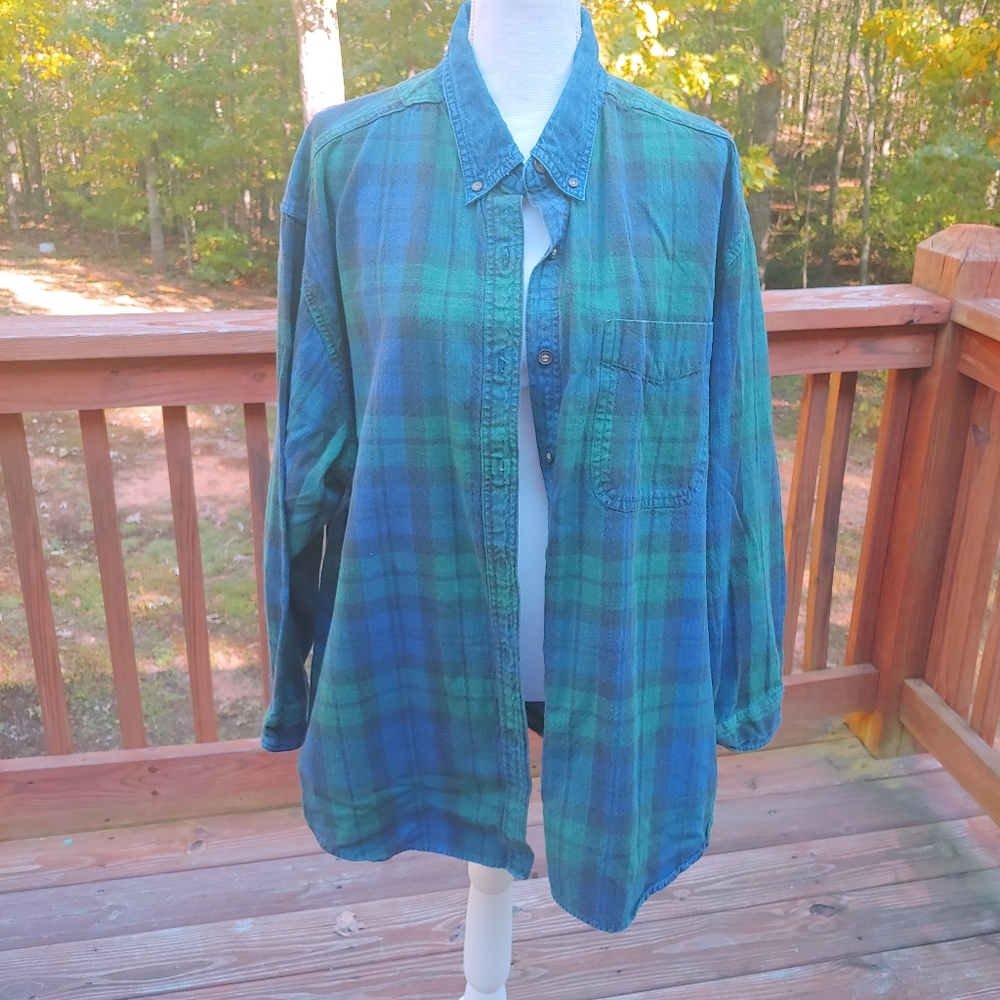 Faded Glory plaid button down shirt
